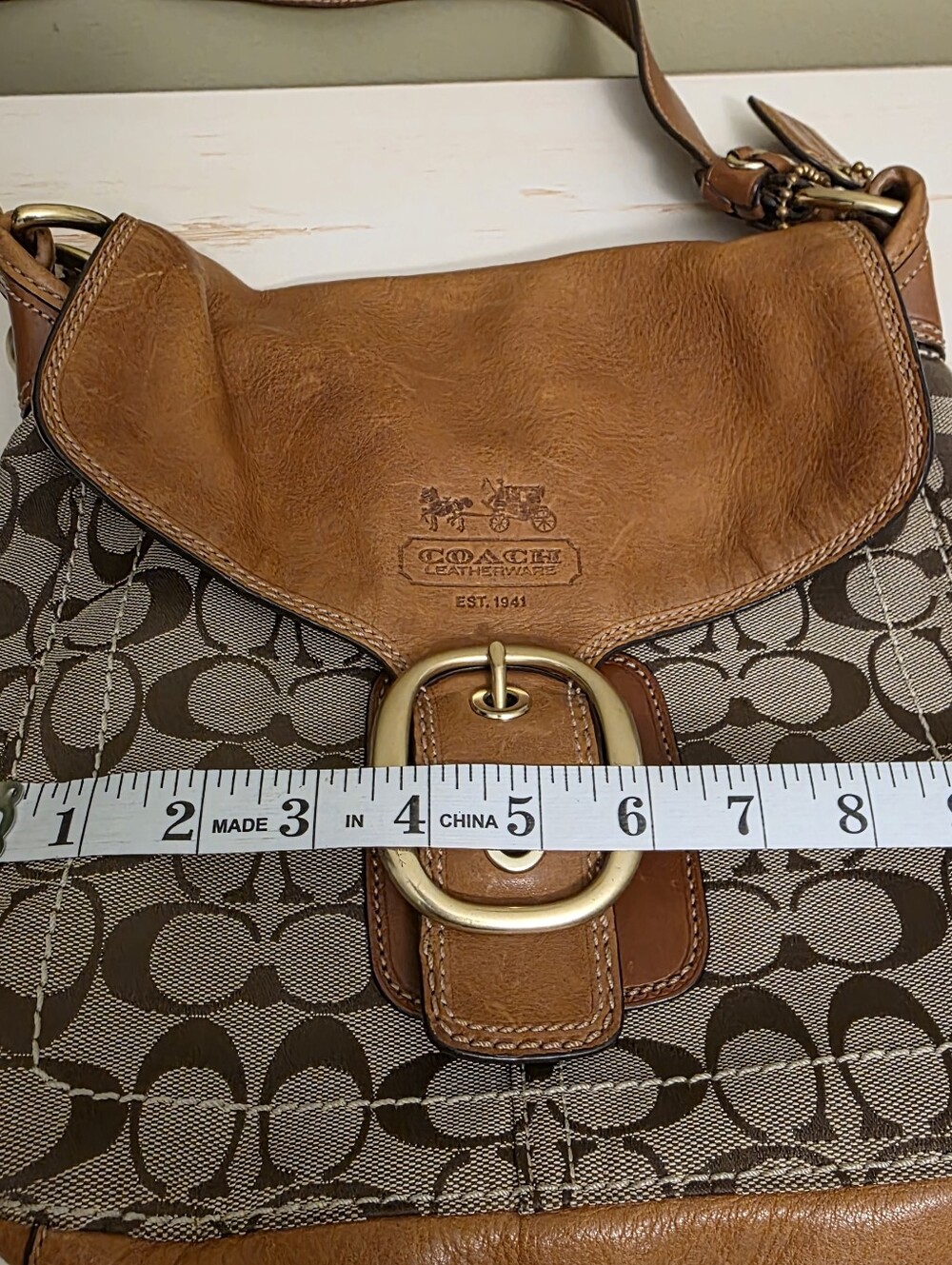 Coach | Brown Vintage Bleecker Legacy Signature Flap Bag - Picture 13 of 16